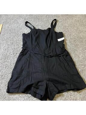 Old Navy Black Romper Size L Tie Waist